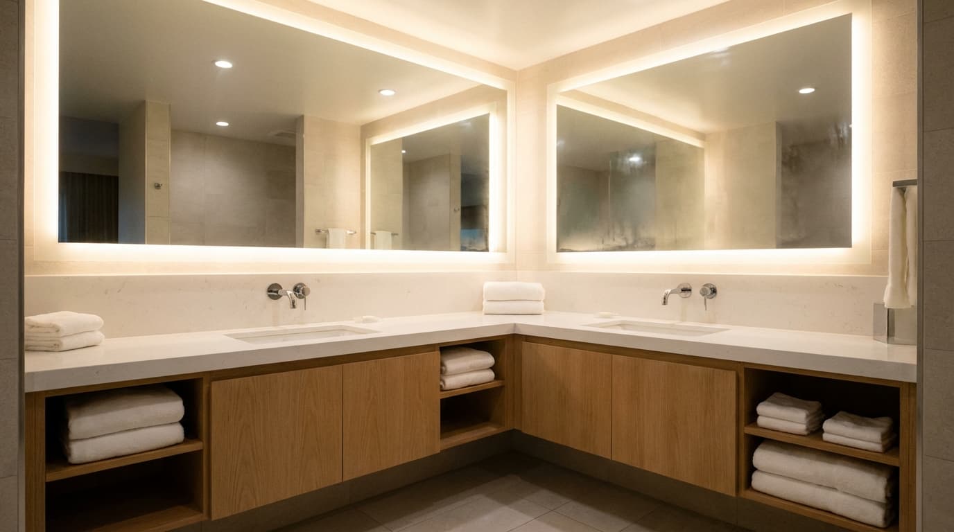 Salle de bain sur mesure réalisée par Arnaud Choquet sur la Côte d'Opale